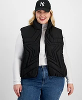 Madden Girl Trendy Plus Star Puffer Vest