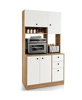 Sugift 71 Inch Kitchen Pantry with 3 Storage Cabinet and 3 Deep Drawers