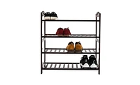 Slickblue 4-Tier Wicker Shoe Rack with 12 Slats Space-Saving Storage Organizer for Entryway or Closet