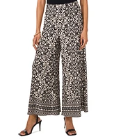 Vince Camuto Women's Printed Wide-Leg Pull-On Pants