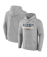 Fanatics Men's Heather Gray New York Yankees 2024 American League Champions Locker Room Pullover Hoodie