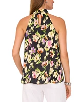 Vince Camuto Women's Printed Twist-Front Keyhole Halter Tank Top