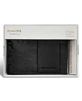 Champs Men's Camo Collection Leather Center Wing Wallet