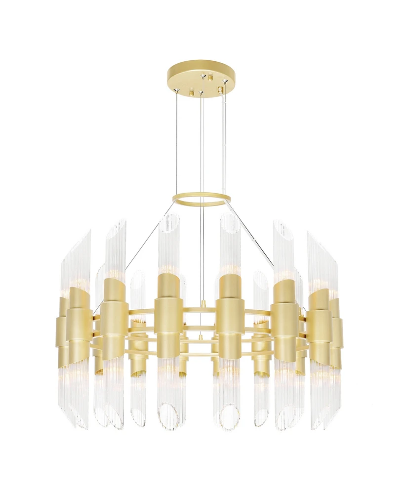 Cwi Lighting 22" Metal Croissant 32 Light Chandelier