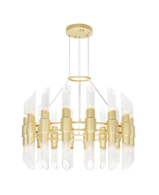 Cwi Lighting 22" Metal Croissant 32 Light Chandelier