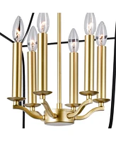 Cwi Lignting 22" Metal Tudor 6 Light Chandelier