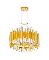 Cwi Lighting 25" Metal Cityscape 12 Light Chandelier