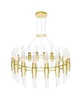 Cwi Lighting 22" Metal Croissant 36 Light Chandelier