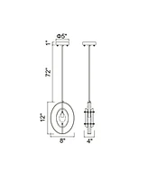 Cwi Lighting 98" Metal Iris 1 Light Mini Pendant