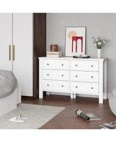 gaomon White Dresser for Bedroom, 6 Drawer Dresser with Metal Handle, Dresser Organizer