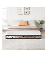 gaomon Bed Frame, Metal Low Platform Bed Frame, With Wavy Pattern, Metal Slat Support, Mattress Foundation And No Box Spring Needed