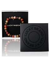 Lucky Brand Jasper Stone Beaded Stretch Bracelet - Natural Stone Jewelry for Men