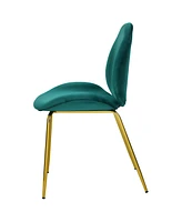 Gymax 4PCS Velvet Dining Chair Accent Leisure Armless Side Green