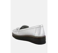 London Rag Larana Metallic Tassel Detail Loafers