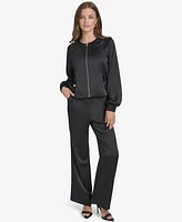 Halston Women's Satin Bomber Jacket