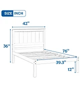 Slickblue Platform Bed Frame with Headboard - Wood Slat Support, No Box Spring Needed for Convenience