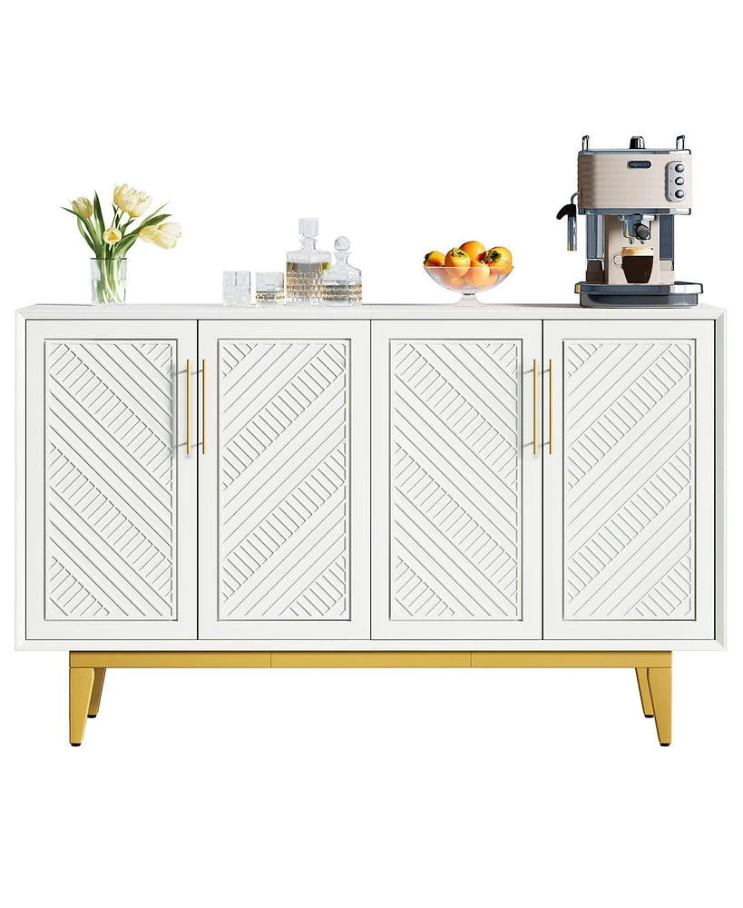 Tribesigns 59-Inch Sideboard Buffet Cabinet with Storage,Doors and Shelves, Wood Coffee Bar Cabinet for Kitchen, Living Room