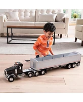 1/16 Big Roads Farm Black Peterbilt Model with Grain Trailer and Lights & Sounds