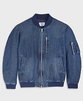 Mode of One Men's Costas Zip-Front Denim Bomber Jacket, Exclusively at Macy's