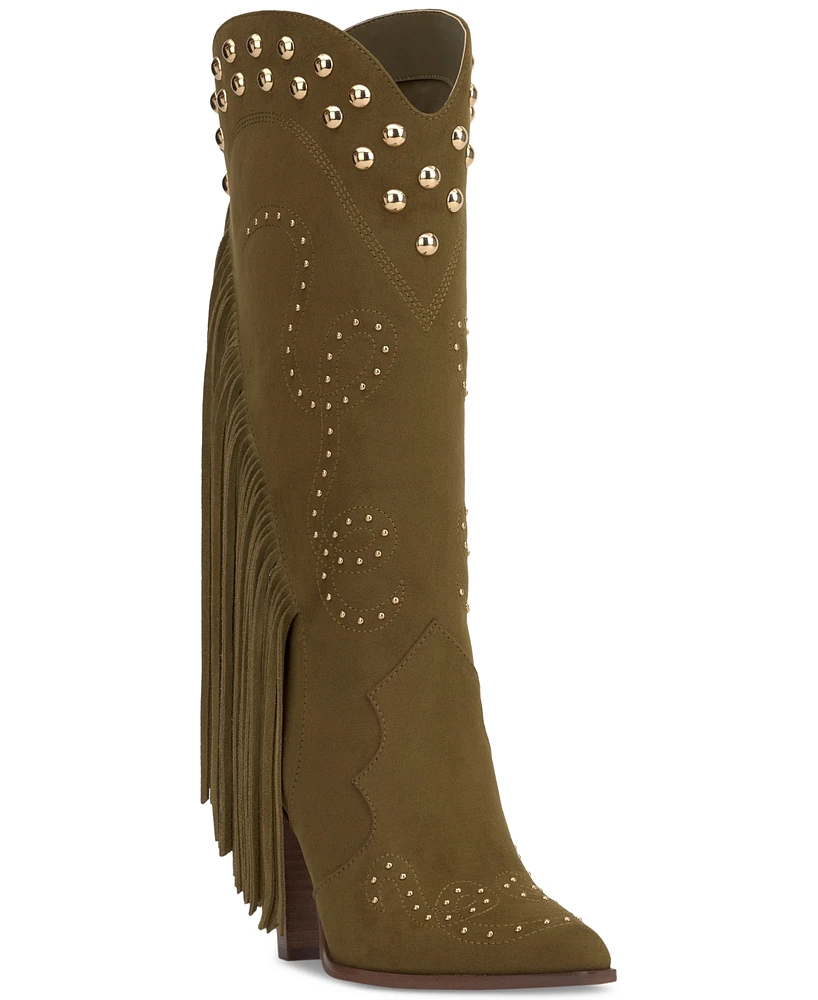 Jessica Simpson Women's Rosera Studded Fringe Cowboy Boots