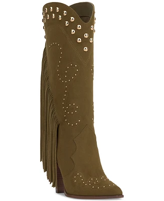 Jessica Simpson Women's Rosera Studded Fringe Cowboy Boots