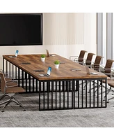 Tribesigns 6.56 ft Conference Table for 6-8 People,Industrial Long Business Table, Large Rectangle Meeting Seminar Table