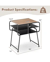 Gymax 3-tier Side End Sofa Display Table Compact Nightstand for Bedroom Living Room