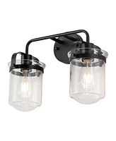 Slickblue Set of 2 Modern Industrial Wall Sconces with Clear Glass Shade - Versatile Indoor Light Fixture