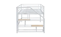 Slickblue Twin Mid Loft Bed with Storage Stairs - Space-Saving Solution for Kids' Bedrooms