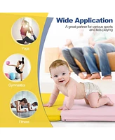 Hongge 6 x 2 Ft Tri-Fold Gym Mat with Handles and Removable Zippered Cover