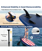 Hongge Inflatable Paddle Board with Removable Fin and Backpack-a