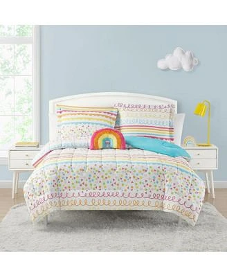 Alex Bella Color Pop Rainbow Orange 3 Piece Microfiber Comforter Set