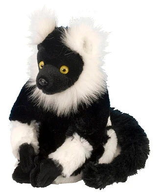 Wild Republic Cuddlekins Mini Black & White Ruffed Lemur Stuffed Animal, 8 Inches