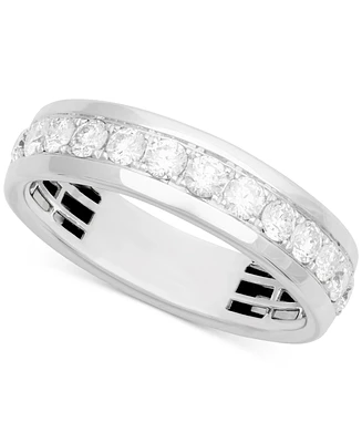 Men's Diamond Comfort Fit Band Ring (1 ct. t.w.) 14k White Gold (also Yellow Gold)