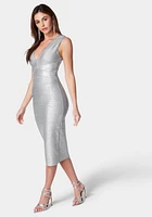 Bebe Women's Bandage Metallic Dress