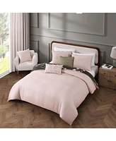 Bebejan Jasmine Flowers Bedding 200 Thread Count 100% Cotton Sateen 5 Piece King Size Reversible Comforter Set