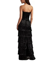 Tadashi Shoji Women's Shania Sequin Velvet Fringe Gown