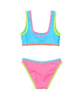 Snapper Rock Big Girls Candy Colorblock Crop Bikini