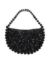 Nina Graduated Crystal Trim Half Moon Clutch