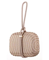Nina Crystal and Stud Patterned Minaudiere Clutch