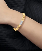 Diamond Pave Bar Plate Stampato Xo Link Bracelet (1/2 ct. t.w.) in 14k Gold-Plated Sterling Silver