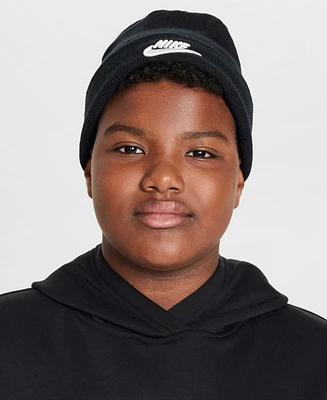 Nike Big Kids Peak Logo Embroidered Ribbed-Knit Beanie