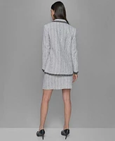 Karl Lagerfeld Paris Tweed Blazer Blouse Tweed A Line Skirt