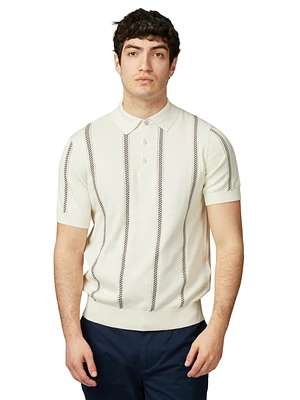 Ben Sherman Men's Regular-Fit Stripe Jacquard Polo Shirt