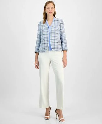 Kasper Tweed Jacket Sleeveless Top Pull On Pants