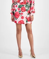 Guess Women's Raisa Floral-Print Wrap Mini Skirt