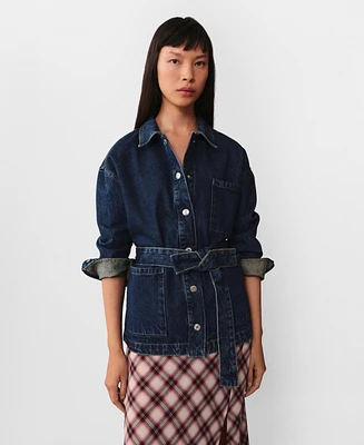 Mango Women's Bow Detail Denim Jacket