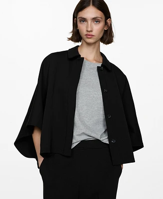 Mango Women's Buttons Detail Cape Jacket