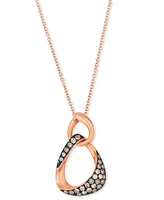 Le Vian Chocolatier Chocolate Diamond Openwork 18" Pendant Necklace (3/8 ct. t.w.) in 14k Rose Gold