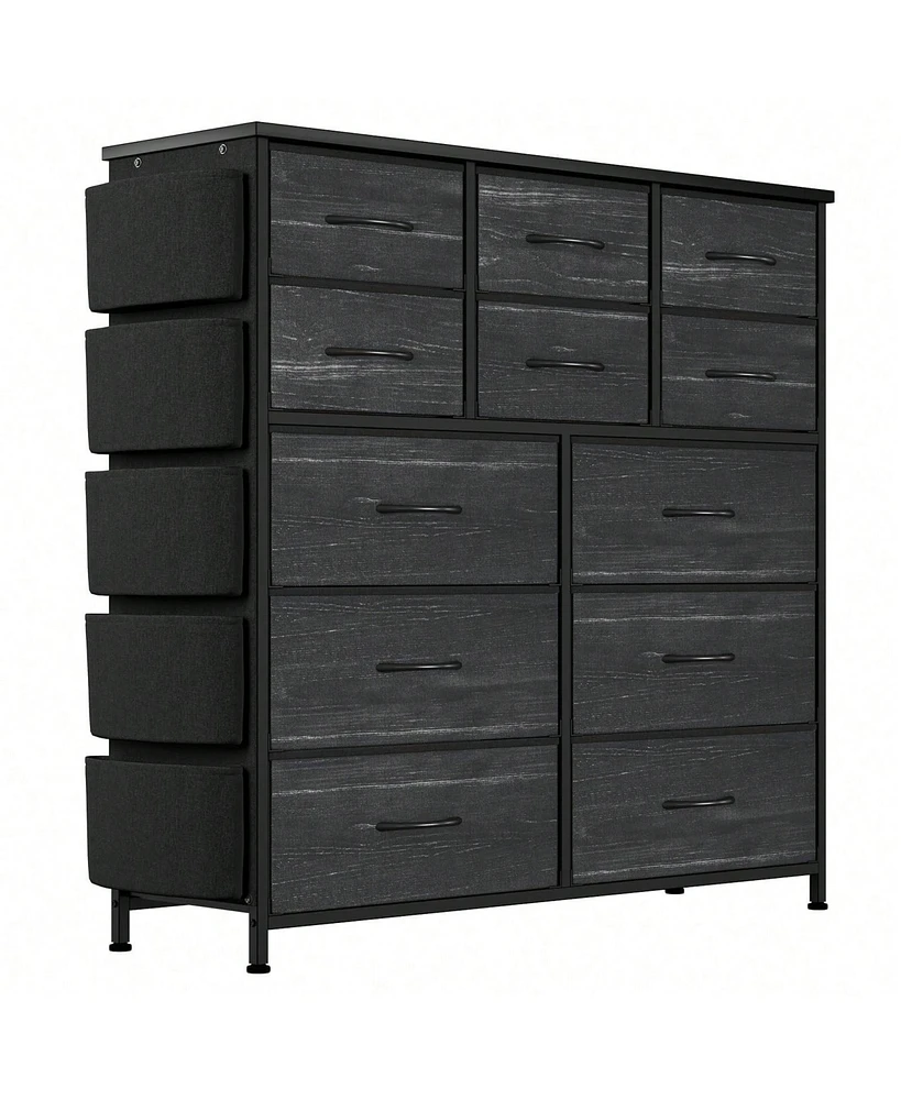 gaomon Dresser For Bedroom With 12 Drawer, Dressers & Chests Of Drawers For Hallway, Entryway, Storage Organizer Unit With Fabric, Sturdy Metal Frame,